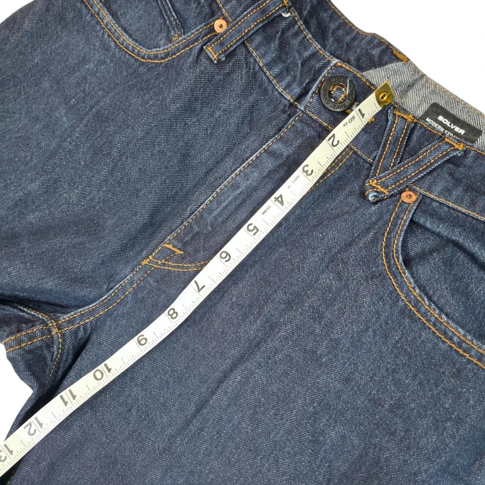 Volcom Solver Modern Straight Leg Jeans Mens 32 Dark Indigo Blue Denim Skate